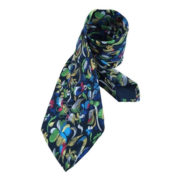 RARE ITALO FERRETTI COLLEZIONE ARTE Black Art Silk Tie HM ITALY 60”/ 4" EC - Picture 2 of 6